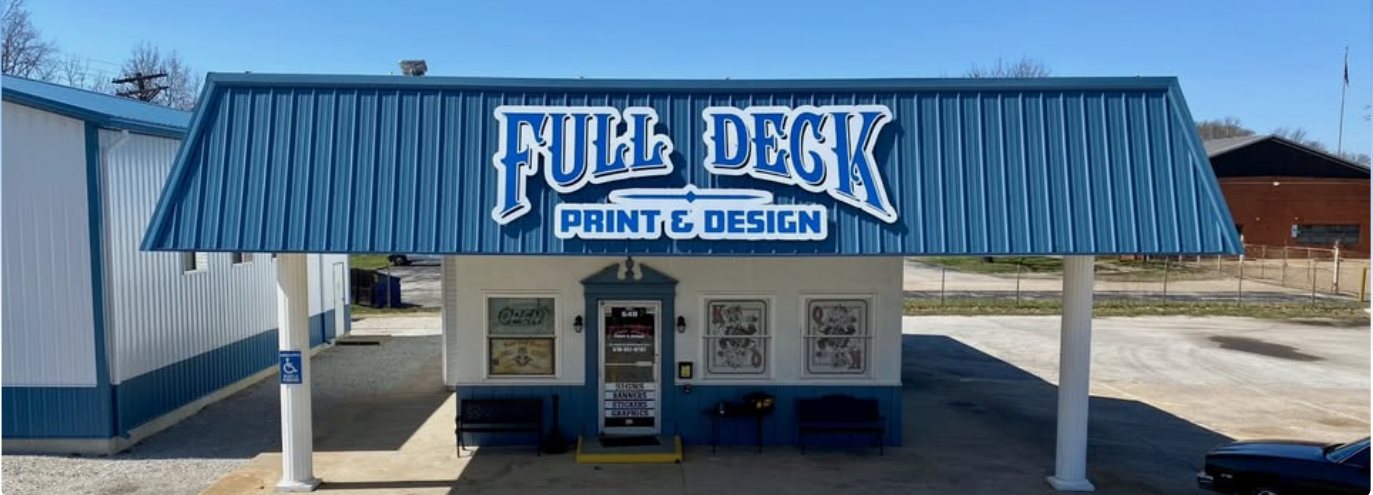 Front of the Full Deck Print & Design shop