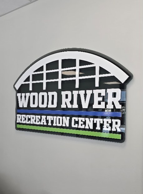 Wood River Recreation Center wall sign made by Full Deck